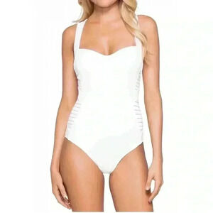 New $168.00 JETS Jessica Allen One Piece Swimsuit Infinity Low Back Sz 10